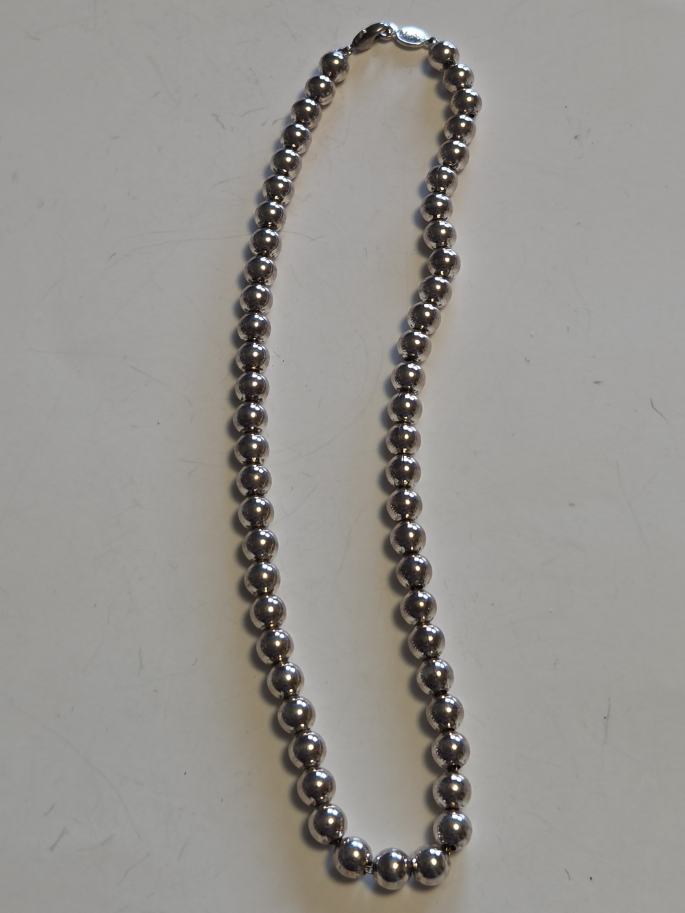 Vtg Napier 18" Silver-Tone Metal Bead Chain Necklace